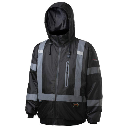 Pioneer Safety v1210170u-3xl chaqueta bomber de seguridad con calefacción, impermeable y de alta visibilidad