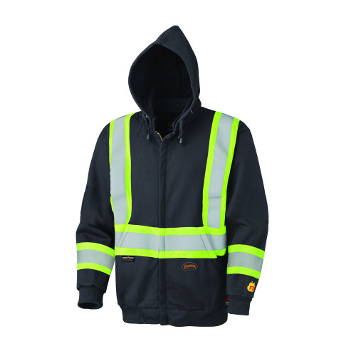 Moletom com capuz de segurança Pioneer Safety v2570470u-4xl, alta visibilidade, preto, algodão, 4xl