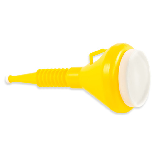 Wirthco 32135 Yellow Double Capped Funnel - 1-1/2 Quart Capacity