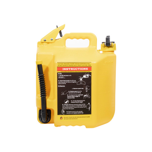  SureCan 5 Gallon Self Venting Diesel Fuel Can Container with  180 Degree Rotating Nozzle, Thumb Trigger Flow Control, & Child Safe Fill  Cap, Yellow : Automotive