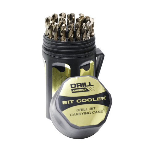 Conjunto de brocas Drill america cobalt jobber, Case à prova de quebra (d/a29j-co-pc)