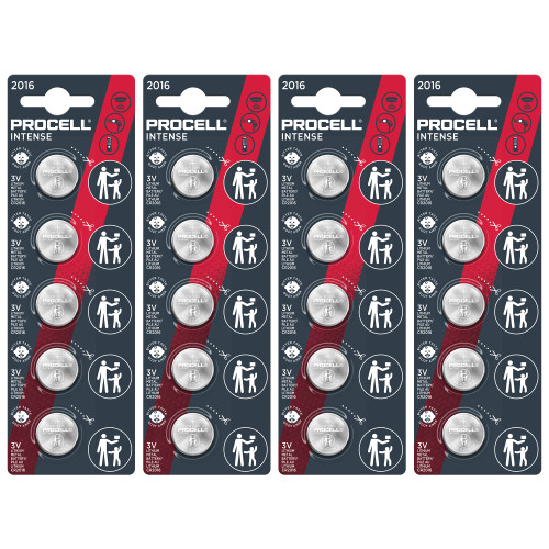 Procell 2016 Lithium Coin Batteries, 3V - 20 Pack (PC2016)