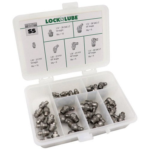 LockNLube Stainless Steel Grease Fittings Set - SAE (LNL140)