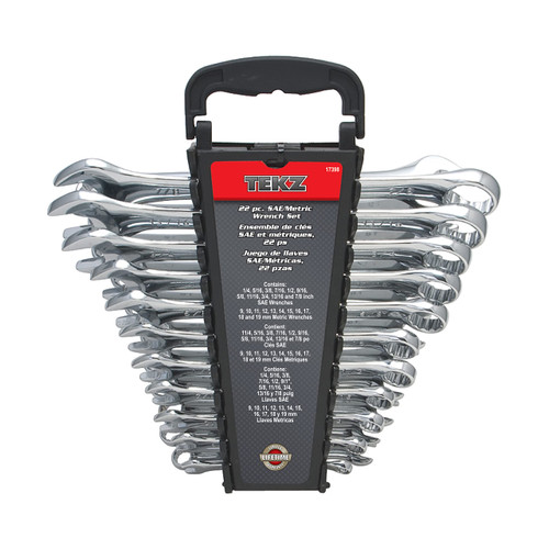 Titan Tools 22pc 12 pt. Fully Polished SAE and Combination Wrench Set (17398)