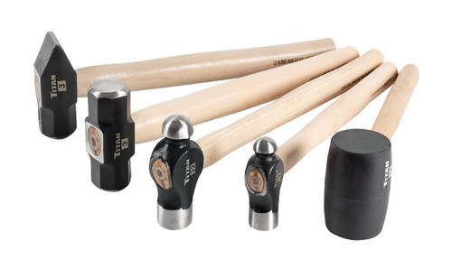 Titan Tools 5 Stk. Hammer-Set mit Hickory-Holzstiel (85070)