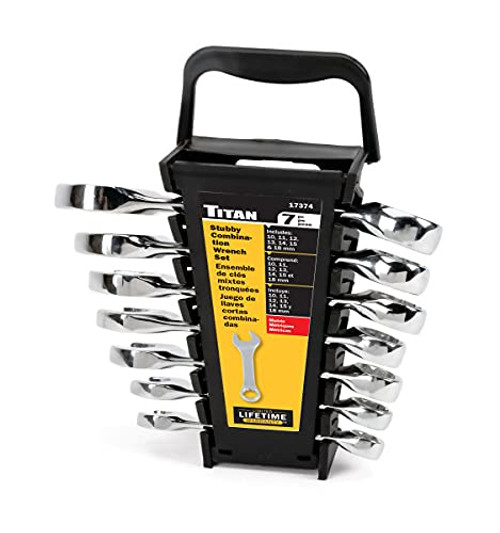 Titan Tools 7 ud. 12 puntos. Juego de llaves combinadas rechonchas métricas (17374)