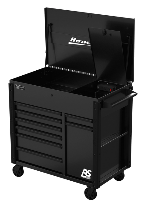 Homak 44" Rspro 8-Drawer Power Service Cart-Black (BK06044080)