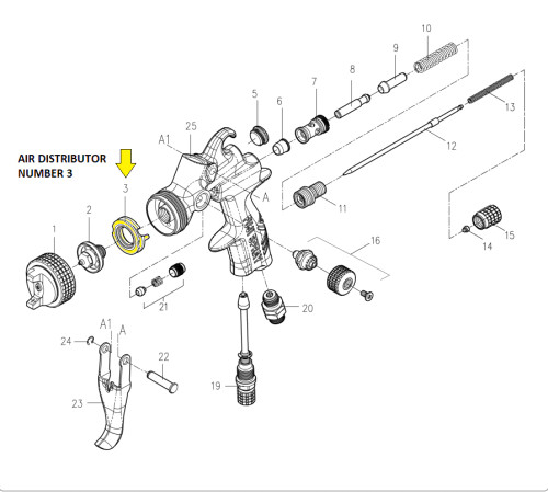 Fuji Spray Mp-V8 / H-V8 - Air Distributor For Spray Gun (6803)