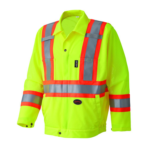 Pioneer Safety Hi-Vis Traffic Safety Jacket Yellow/Green XLarge (V1070260U-XL)