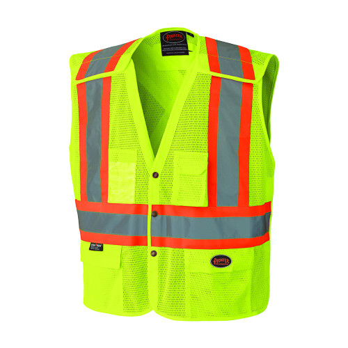 Pioneer Safety Hi-Vis Safety Vest with Snaps Yellow/Green 2XL (V1021960U-2XL)