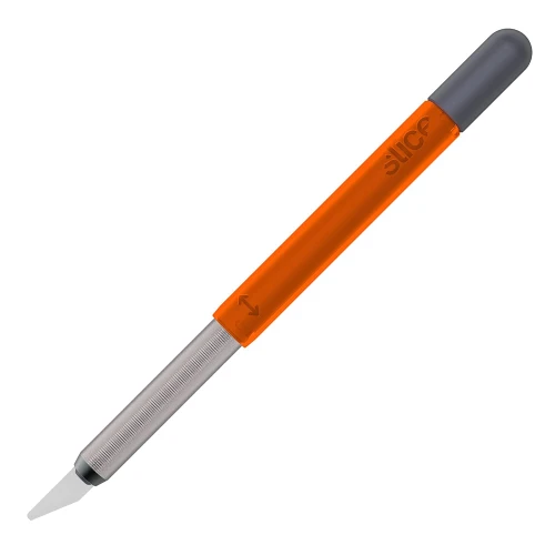 Slice 10559 Industrial cutter knife with manual blade adjustment | robust handle made of fibreglass reinforced nylon | blade extendable up to 7.5 cm, orange Slice 10559 Industrial cutter knife with manual blade adjustment | robust handle made of fibreglass reinforced nylon | blade extendable up to 7.5 cm, orange