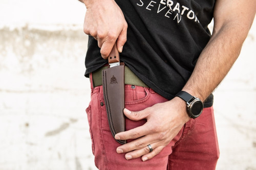 TOPS Knives Tanimboca Puukko 3.63In Drop Point Fixed Blade Knife (TPUK-01)