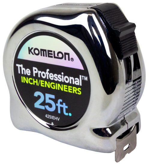 Komelon Tape Measure, 25'x1" L Blade, Steel/Nylon Blade (425IEHV)