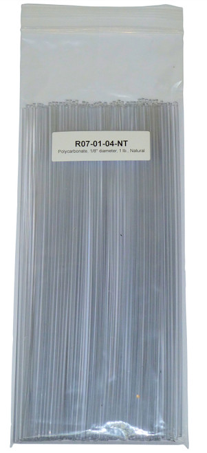 Polyvance Polycarbonate Rod, 1/8" Diameter, 1 Lb., Natural (R07-01-04-NT)