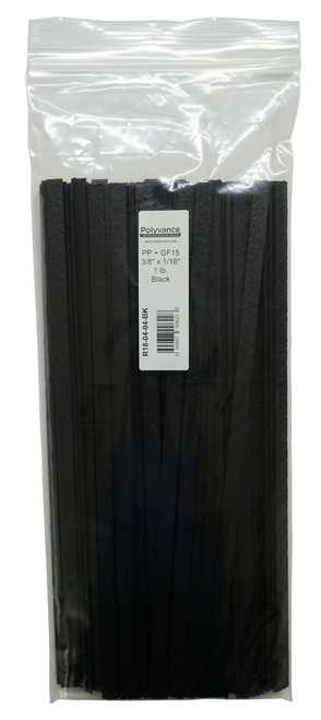 Polyvance Pp+Gf15 Strip, 3/8" X 1/16", 1 Lb., Black (R18-04-04-BK)