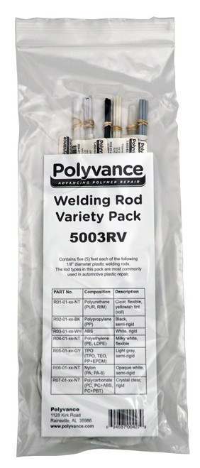 Polyvance Welding Rod Variety Pack (5 Ft Each R01 - R07) (1/8" Dia.) (5003RV)