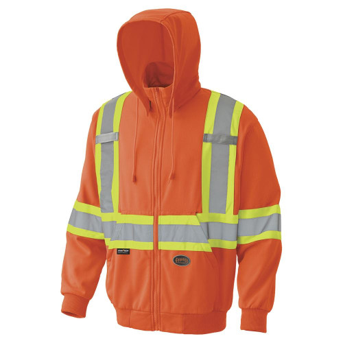 Pioneer Safety Hi-Vis Orange Micro Fleece ZIP Hoodie (V1060550U-S)