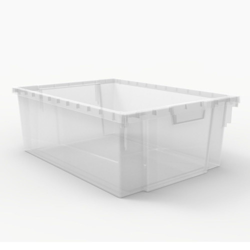 Luxor Workspaces Stackable Storage Bins - 4 Large, Clear (MBS-BIN-4L-CL)