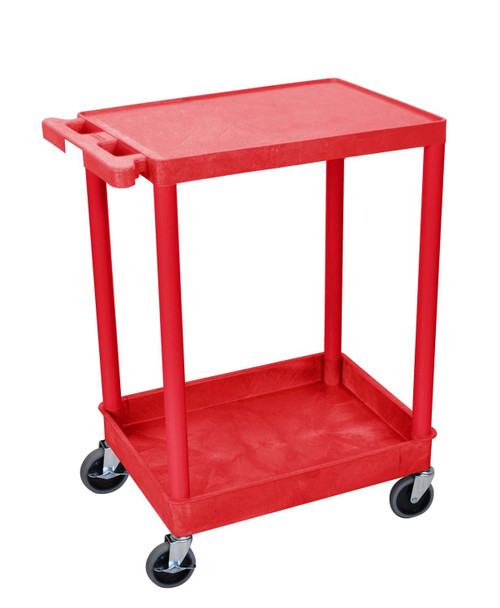 Luxor Workspaces 35.75"H Mobile Utility Cart, Flat Top/Tub (RDSTC21RD)