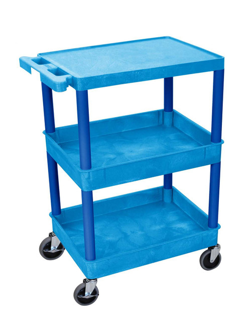Luxor Workspaces Offex Of Flat Top And Tub Middle/Bottom Shelf Cart (BUSTC211BU)