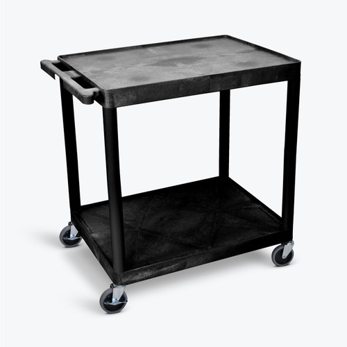 Luxor Workspaces Large Flat Shelf Cart - Two Shelves (TC22-B)