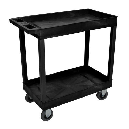 Luxor Workspaces Black 18X32 2 Tub Cart W/ Sp5 Casters (EC11SP5-B)