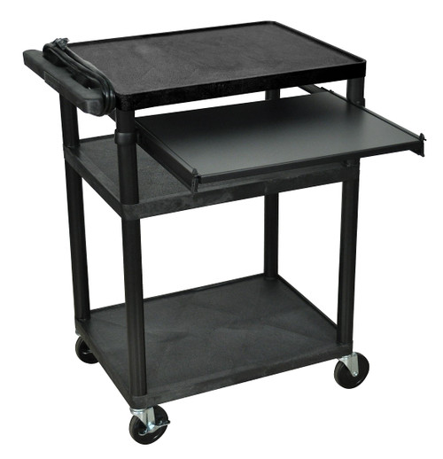 Luxor Workspaces 34"H Av Cart - Three Shelves Front Pullout (LP34LE-B)