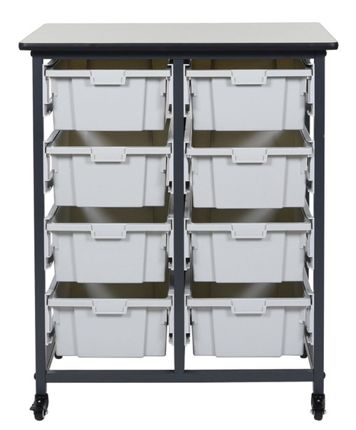 Luxor Workspaces Mbs-Dr-8L Mobile Bin System - Double Row Gray (MBS-DR-8L)