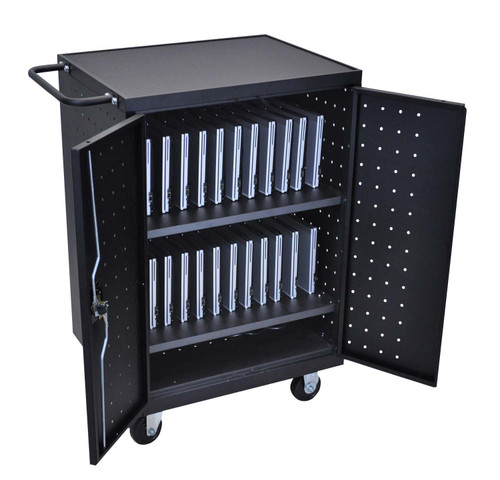 Luxor Workspaces Laptop/Tablet/Chromebook Charging Cart, Heavy Duty (LLTP24-B)