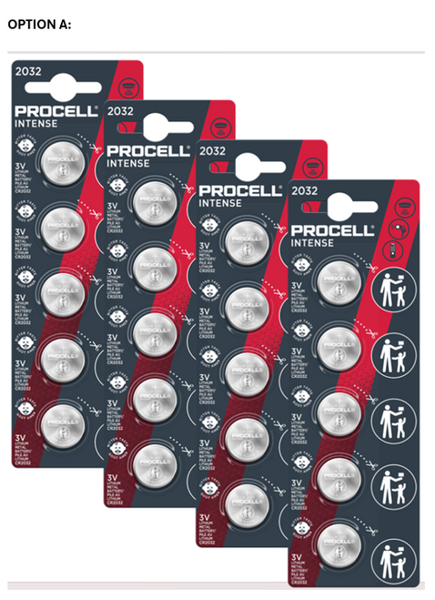 Procell 2032 Lithium Coin Batteries, 3V - 20 Pack (PC2032)