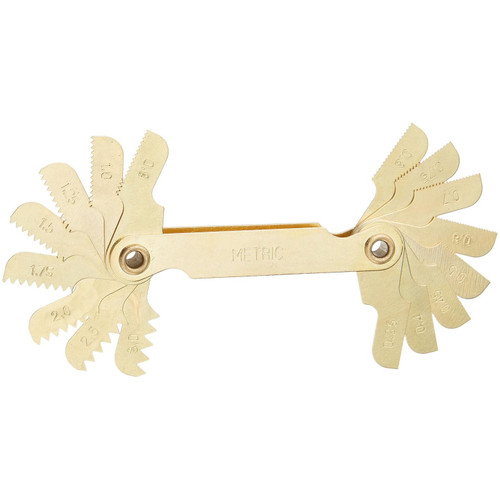 Irwin Metric Screw Pitch Gauge, .35 - 3Tpi Measuring, 16 Leaves, Steel (11016ZR)