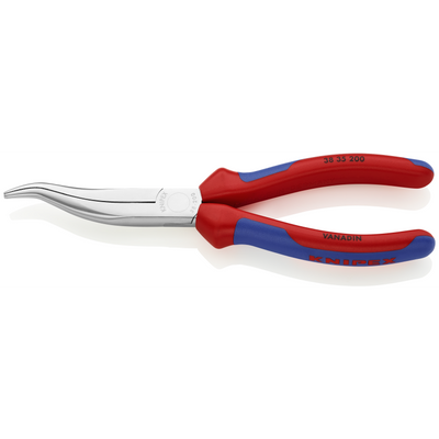 KNIPEX Long Nose Pliers with Comfort Grip, 8" S Shape (3835200)