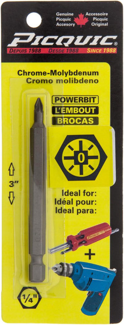 Picquic 3In. Powerbit Carded - 0 Pozidriv (88030)