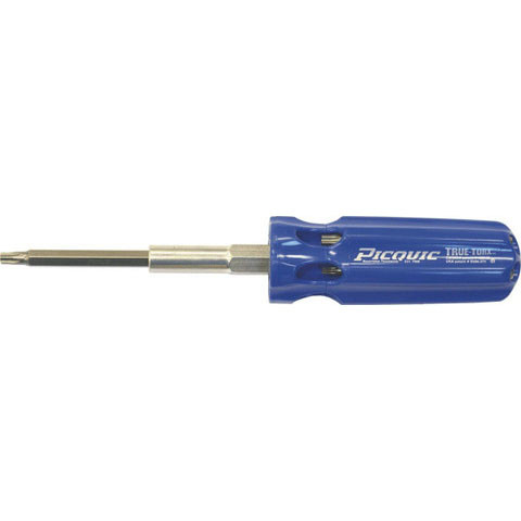Picquic Multi-Bit Screwdriver W/ Seven Genuine Torx Bits, Carded, Blue (88155)
