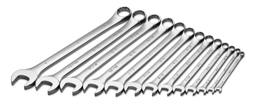 SK Tools 13 Piece 12 Point Fractional Long Combination Chrome Wrench Set (86017)