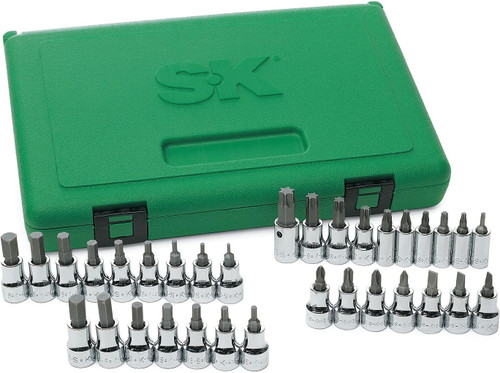 SK Tools 33 Piece 1/4-Inch And 3/8-Inch Drive Screwdriver Bit Set Set (89039)