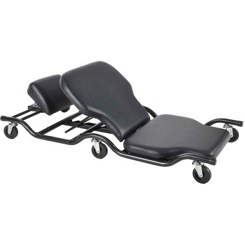 Shopsol Creeper W/Adjustable Backrest & Headrest, 500Lb. Cap, Black Vinyl (1010484)