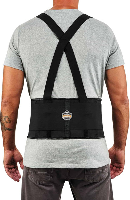 Ergodyne Proflex Back Support Belt, 7.5" Elastic, Adjustable, Removeable Straps, Black, Medium (1650)