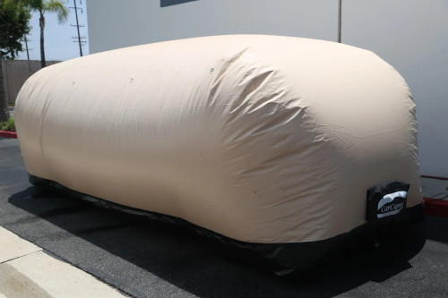 22 Ft. Outdoor CarCapsule showing clear PVC cover.