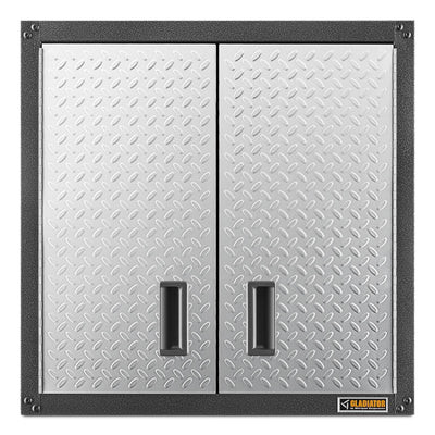 Heavy-duty Gladiator Wall GearBox storage cabinet on white background