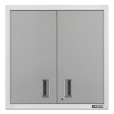 Heavy-duty Gladiator Wall GearBox storage cabinet on white background