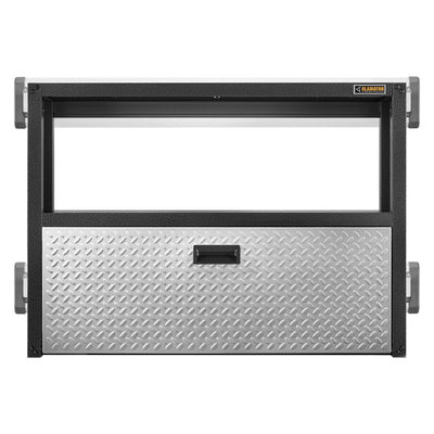 Ready-to-Assemble Foldaway Work Station with Stainless Steel Top GAFS42KDJG on white background