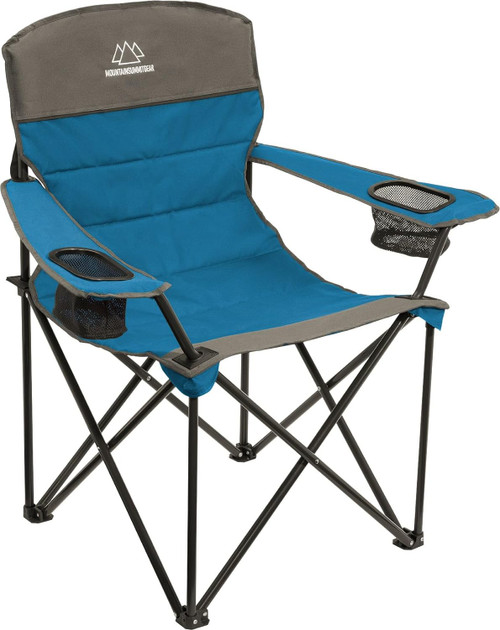 Mountain Summit Gear Quilted Chair Blue cozy and comfortable outdoor chair