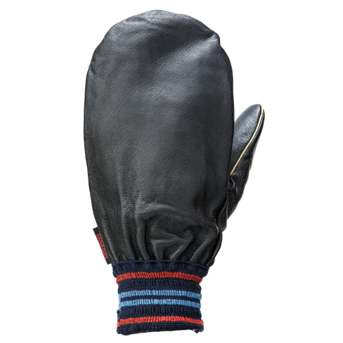 Tough Duck Comfort Pile Lined Leather Mitts with elastic cuff on white background