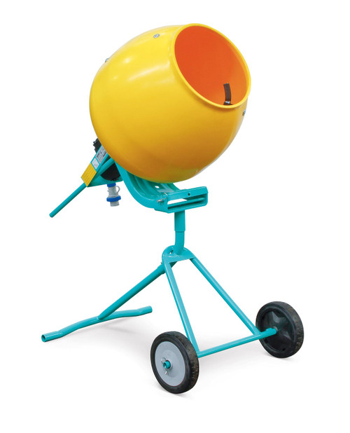 Detailed view of IMER Minuteman II 5 CF 110V Electric Portable Mixer with Poly Drum