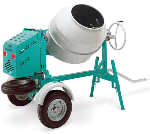 Side view of IMER Workman II 250 Towable 9CF Mixer 5.5 HP Honda GX