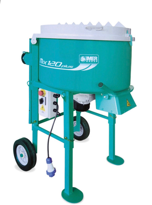 Close-up of IMER Mix 120 Plus Portable Vertical Shaft Mixer