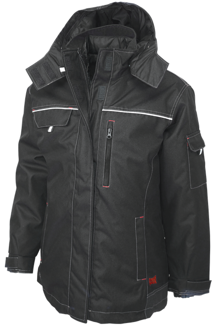 Tough Duck women's poly oxford 3-in-1 parka in white background