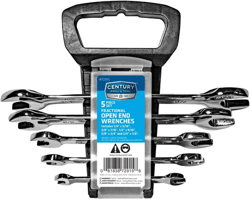 Century Drill & Tool 5-Piece SAE Open End Wrench Set (72915)