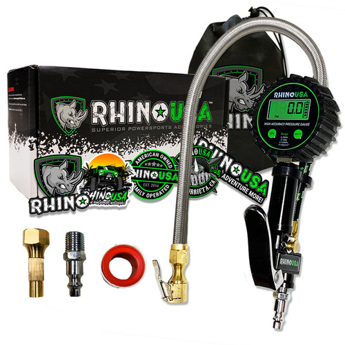 Rhino USA 200 PSI digital tire inflator gauge for accurate readings